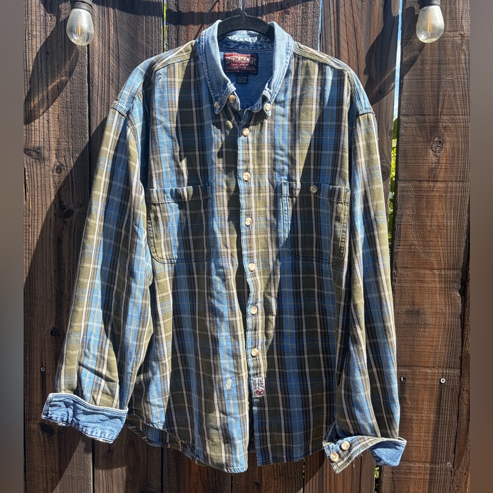 Authentic GFC Jeans Wear Denim Button Vintage Men’s Large Flannel